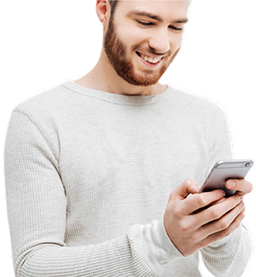 Man with best bookie software on phone